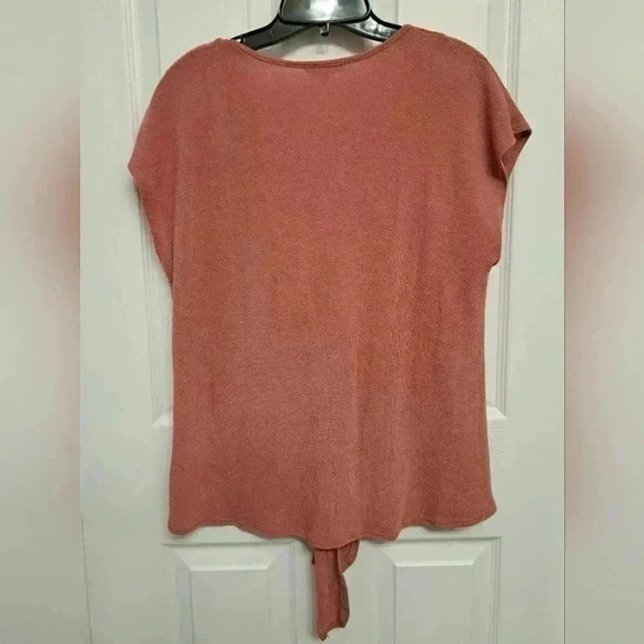 ❤️ Pleione Soft Knit V-neck Top Tie Front Womens Size Small - Picture 7 of 8
